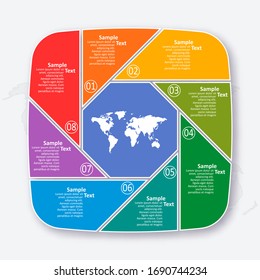 vector abstract 3d paper infographic elements.Circular infographics