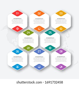 vector abstract 3d paper infographic elements.Hexagon infographics.Honeycomb design