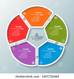 vector abstract 3d paper infographic elements.Circular infographics