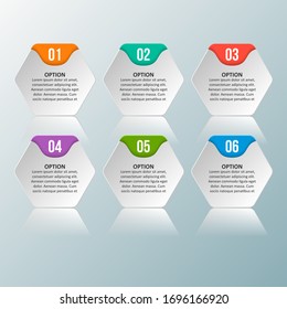 Abstrakte 3D-Papierinfographieelemente.Hexagon-Infografiken.Honeycomb-Design