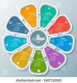 vector abstract 3d paper infographic elements.Circular infographics
