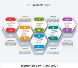 vector abstract 3d paper infographic elements.Hexagon infographics.Honeycomb design