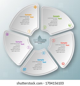 vector abstract 3d paper infographic elements.Circular infographics
