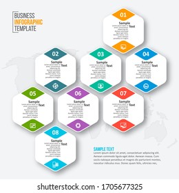 vector abstract 3d paper infographic elements.Hexagon infographics.Honeycomb design