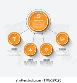 Abstrakte 3D-Papierinfographieelemente der Vektorillustration.Geschäftsinfografien