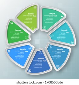 vector abstract 3d paper infographic elements.Circular infographics