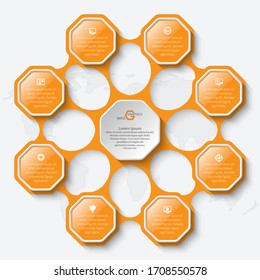 vector abstract 3d paper infographic elements.Business infographics