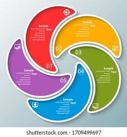 vector abstract 3d paper infographic elements.Circular infographics