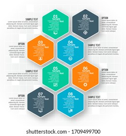vector abstract 3d paper infographic elements.Hexagon infographics.Honeycomb design