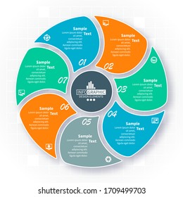 vector abstract 3d paper infographic elements.Circular infographics