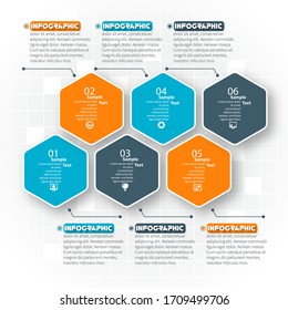 vector abstract 3d paper infographic elements.Hexagon infographics.Honeycomb design