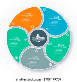 Abstrakte 3D-Papierinfographieelemente der Vektorillustration.Rundfunk-Infografiken