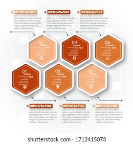 vector abstract 3d paper infographic elements.Hexagon infographics.Honeycomb design