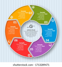vector abstract 3d paper infographic elements.Circular infographics