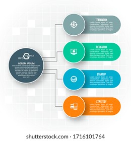 Abstrakte 3D-Papierinfographieelemente der Vektorillustration.Rundfunk-Infografiken