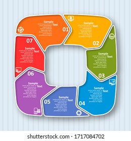 vector abstract 3d paper infographic elements.Circular infographics