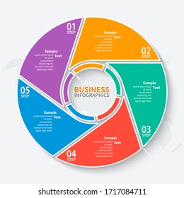 vector abstract 3d paper infographic elements.Circular infographics