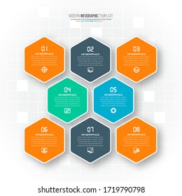 vector abstract 3d paper infographic elements.Hexagon infographics.Honeycomb design
