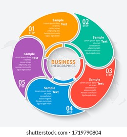 vector abstract 3d paper infographic elements.Circular infographics