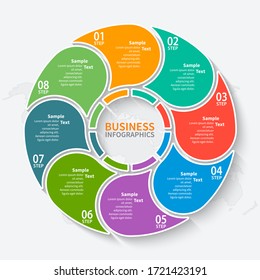 vector abstract 3d paper infographic elements.Circular infographics