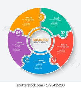 vector abstract 3d paper infographic elements.Circular infographics