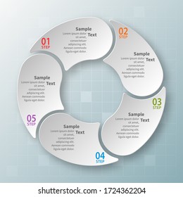 vector abstract 3d paper infographic elements.Circular infographics