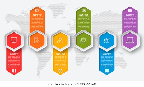 vector abstract 3d paper infographic elements.Hexagon infographics.Honeycomb design