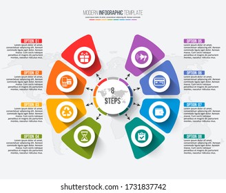 vector abstract 3d paper infographic elements.Circular infographics