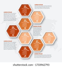 vector abstract 3d paper infographic elements. Hexagon infographics. Honeycomb design