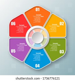 vector abstract 3d paper infographic elements.Circular infographics