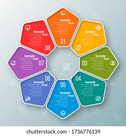 vector abstract 3d paper infographic elements.Circular infographics