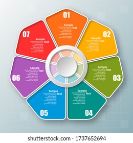 vector abstract 3d paper infographic elements.Circular infographics