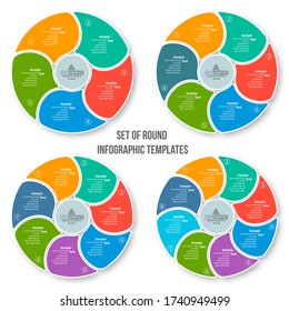 vector abstract 3d paper infographic elements.Circular infographics
