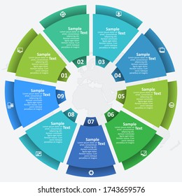 vector abstract 3d paper infographic elements.Circular infographics
