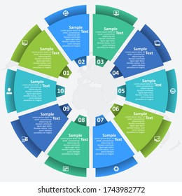 Vektorabstrakte 3D-Papierinfographieelemente.Zirkuläre Informationen