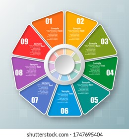 vector abstract 3d paper infographic elements.Circular infographics