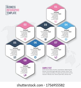 vector abstract 3d paper infographic elements.Hexagon infographics.Honeycomb design