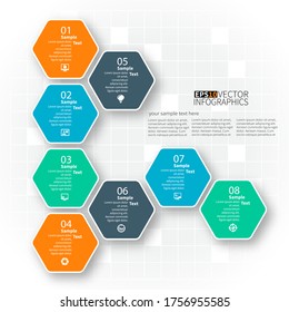 vector abstract 3d paper infographic elements.Hexagon infographics.Honeycomb design