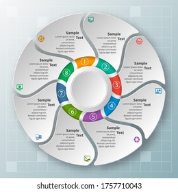 vector abstract 3d paper infographic elements.Circular infographics