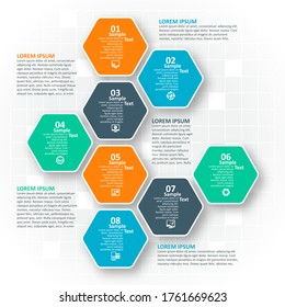 vector abstract 3d paper infographic elements.Hexagon infographics.Honeycomb design