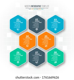 vector abstract 3d paper infographic elements.Hexagon infographics.Honeycomb design