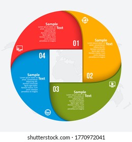 vector abstract 3d paper infographic elements.Circular infographics