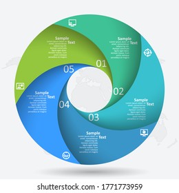 vector abstract 3d paper infographic elements.Circular infographics