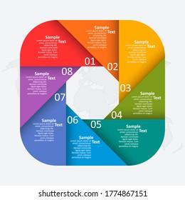vector abstract 3d paper infographic elements.Circular infographics