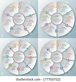 vector abstract 3d paper infographic elements.Circular infographics