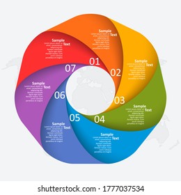 vector abstract 3d paper infographic elements.Circular infographics