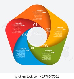 vector abstract 3d paper infographic elements.Circular infographics