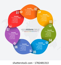 vector abstract 3d paper infographic elements.Circular infographics