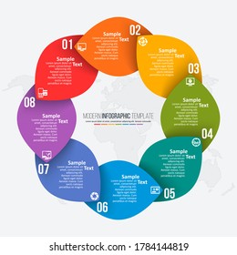 vector abstract 3d paper infographic elements.Circular infographics