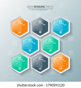 Vektorgrafik-abstrakte 3D-Papierelemente.Hexagon-Infografiken.Honeycomb-Design